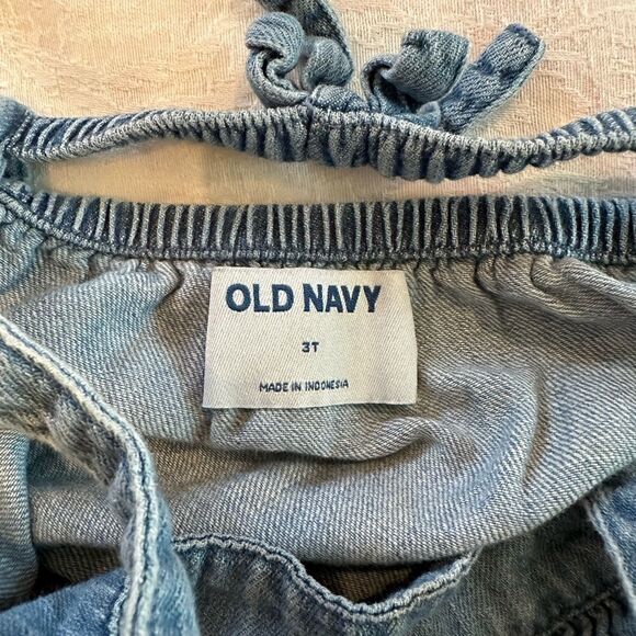 Old Navy Denim Ruffed Sun Dress Toddler Size 3 - Picture 4 of 5